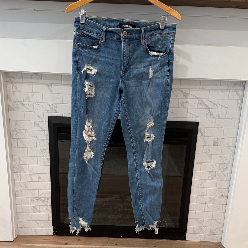 Express Women's Ripped Ankle Jeans - Blue 3 for $20
